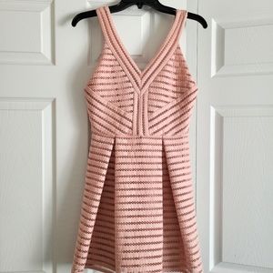 V cut light pink cocktail dress